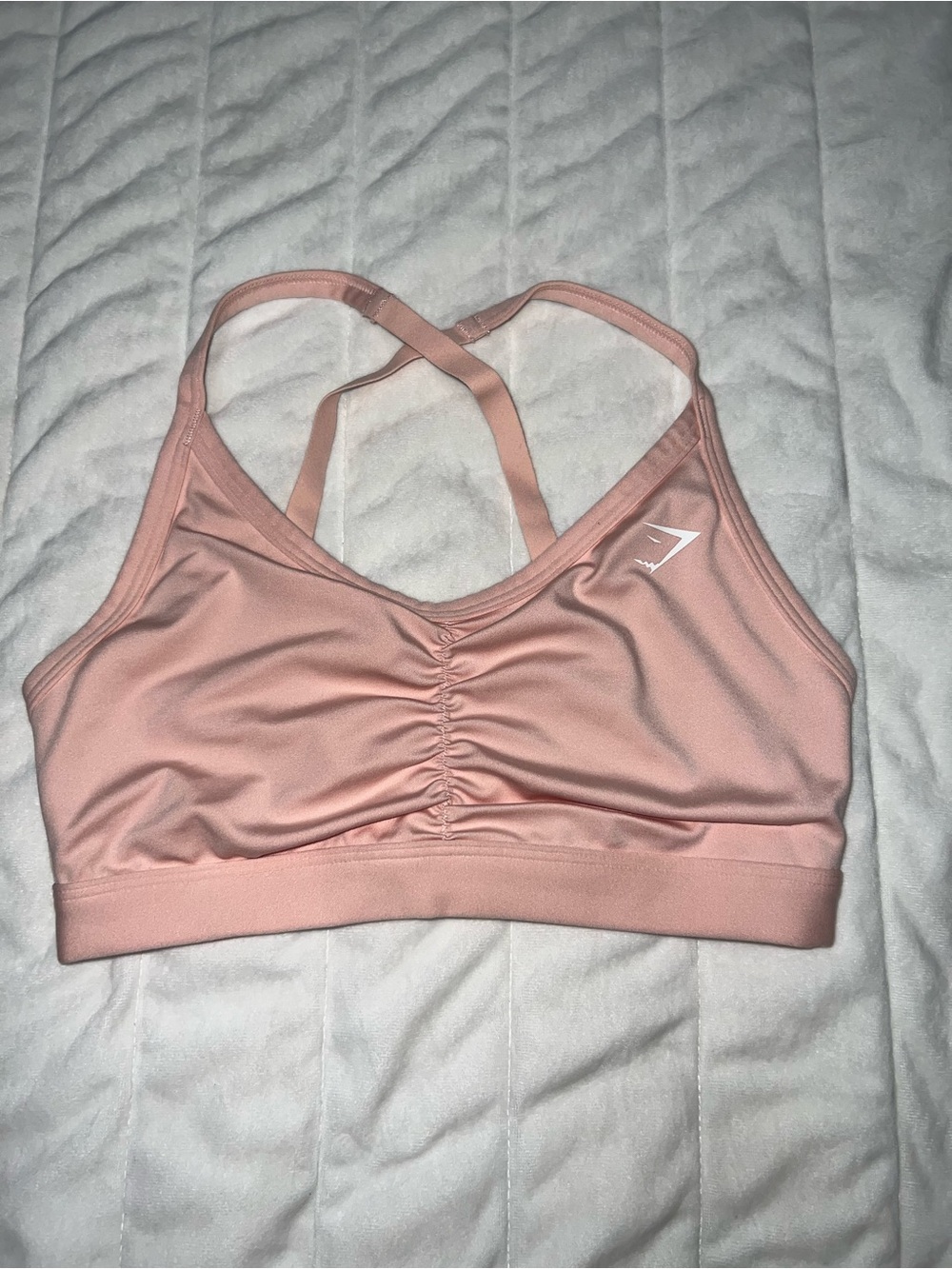 Gymshark Blush Pink Ruched Strappy Sports Bra